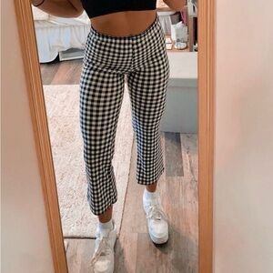 Forever 21 Black and White Gingham Cropped Pants